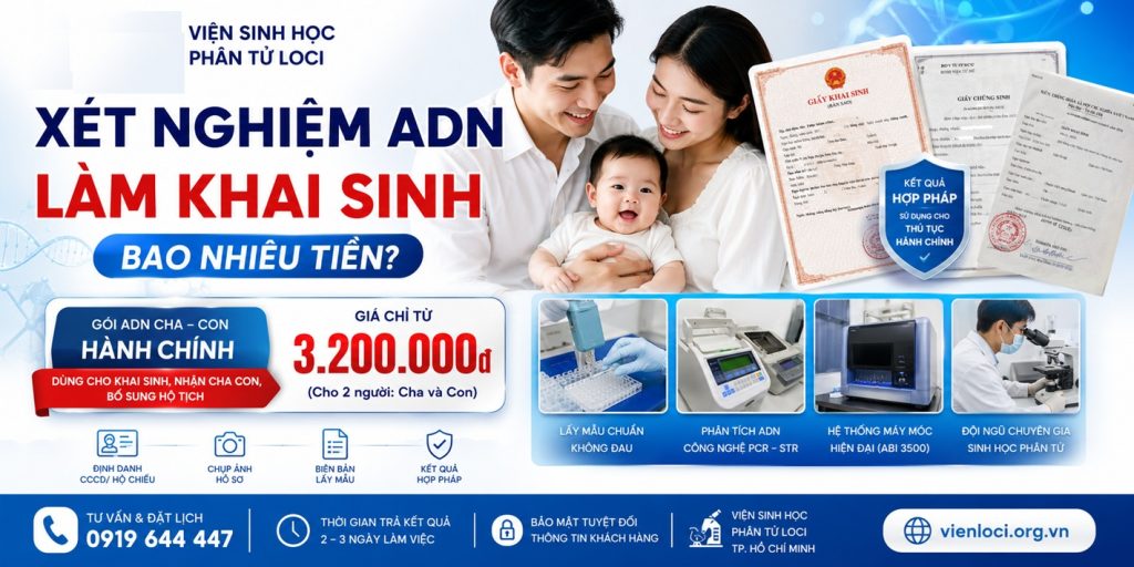 xét nghiệm adn khai sinh bao nhiêu tiền
