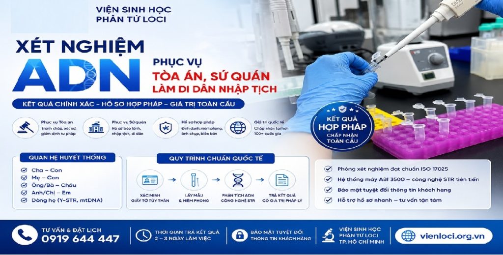 Xét nghiệm ADN phục vụ tòa án, sứ quán làm di dân nhập tịch tại Viện Sinh học Phân tử LOCI